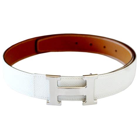 all white hermes belt